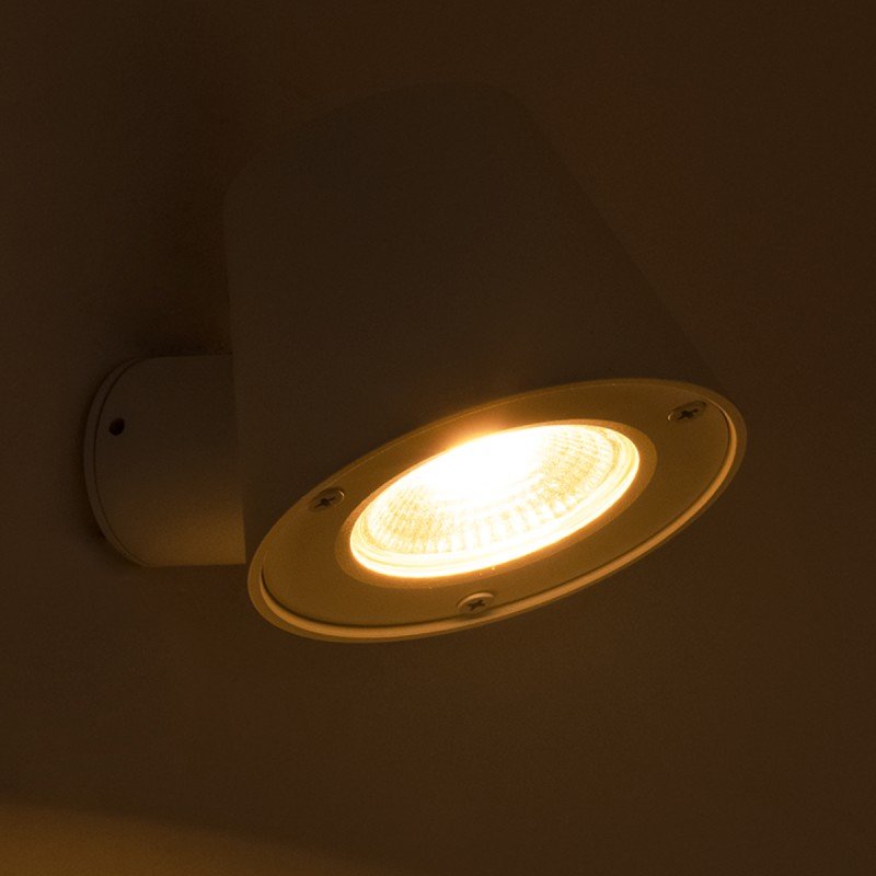 GLOBOSTAR® GARDENIA 60797 Μοντέρνο Φωτιστικό Τοίχου - Απλίκα LED 7W 700lm 60° AC 220-240V Αδιάβροχο IP65 Θερμό Λευκό 2700K - Bridgelux COB Chip & TÜV SÜD Driver - Λευκό Ματ - Μ9.5 x Π13 x Υ7.7cm - 5 Χρόνια Εγγύηση