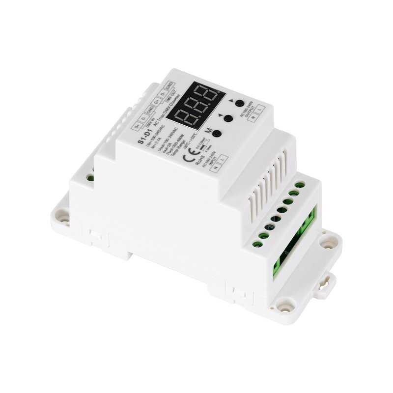 GLOBOSTAR® SKYDANCE-S1-D1 70672 AC Trailing Edge DMX Dimmer Ράγας με 1 x 2A 480W Κανάλι AC 220-240V 2A 480W Max IP20 - DMX512 & RDM - Μ11.5 x Π5 x Υ6.5cm - 5 Χρόνια Εγγύηση