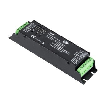 GLOBOSTAR® SKYDANCE-D4-P 70669 DC DMX Master Dimmer / Controller / Decoder Υψηλής Ταχύτητας με 4 x 8A 384W Κανάλια 12-48V 32.5A 1152W Max IP20 - DMX512 & RDM - Μ17.5 x Π4.5 x Υ2.8cm - 5 Χρόνια Εγγύηση