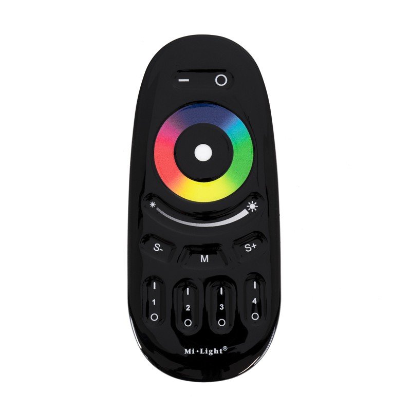 GLOBOSTAR® MiBOXER-FUT096-B 71410 Ασύρματο Χειριστήριο Αφής 4 Ζωνών RGBW DC 3V(2 x AAA) IP20 - RF 2.4GHz - Μαύρο - Μ12 x Π5.4 x Υ2cm - 3 Χρόνια Εγγύηση