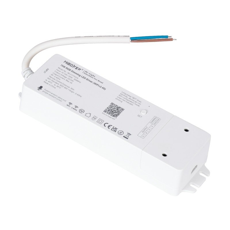 GloboStar® MiBOXER-WL3-P75V24 71439 DC Smart Wifi & RF 2.4Ghz & Push Dimming Power Supply Τροφοδοτικό SELV & Controller / Dimmer All in One 3 Καναλιών AC100-240V σε DC 24V 3 x 0.6A 14.4W - Max 3A 75W - IP20 RGB Μ19 x Π5.5 x Υ3.2cm - 5 Years Wa