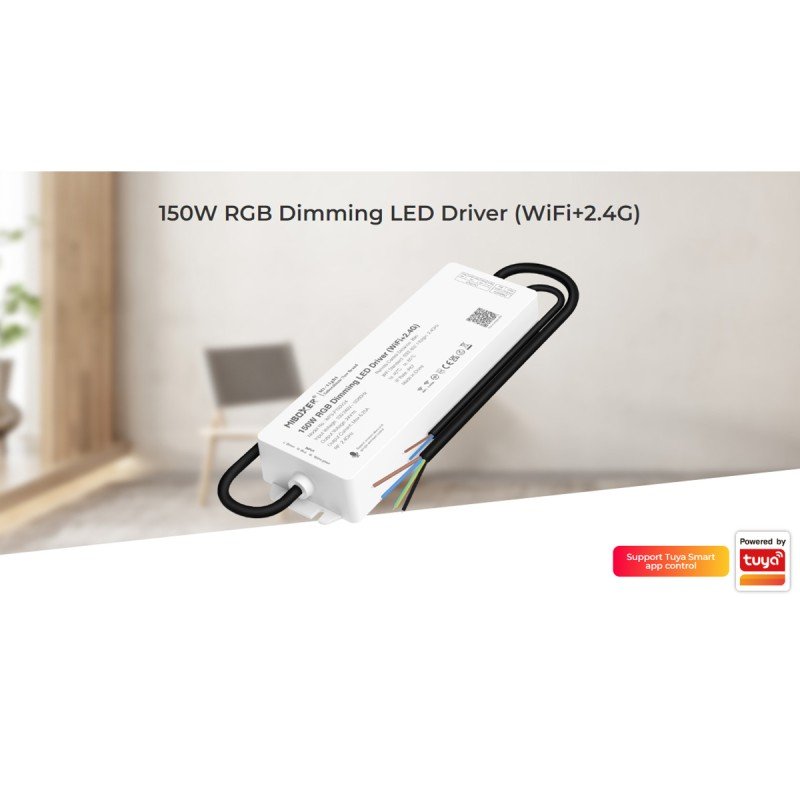 GloboStar® MiBOXER-WP5-P150V24 71440 DC Smart Wifi & RF 2.4Ghz & Push Dimming Power Supply Τροφοδοτικό SELV & Controller / Dimmer All in One 5 Καναλιών AC100-240V σε DC 24V 5 x 1.25A 30W - Max 6.25A 150W - Αδιάβροχο IP67 RGBW+WW Μ22.5 x Π7.3 x
