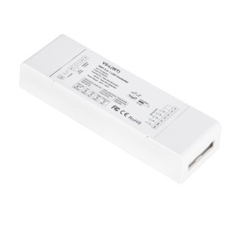 GLOBOSTAR® SKYDANCE-V5-L(WT) 71470 DC WiFi & RF 2.4Ghz & Push Dimmer / Controller με 5 x 6A 288W Κανάλια DC 12-48V 30A 1440W Max IP20 - WiFI & RF 2.4Ghz & Push Dimming - Μ18 x Π5.7 x Υ2.8cm - 5 Χρόνια Εγγύηση