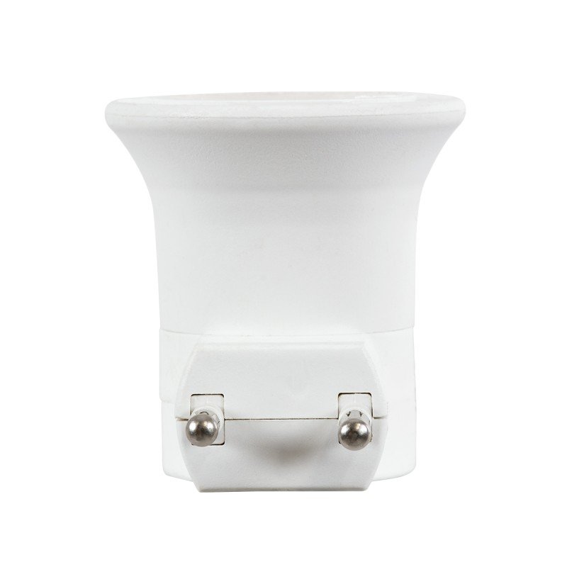 GLOBOSTAR® NIGHTLIGHT 78956 Φωτιστικό Νυκτός με Ντουί 1 x E27, Διακόπτη On/Off & Πρίζα Schuko AC 220-240V IP20 - Λευκό - Μ3.3 x Π6 x Υ5cm