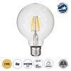 GLOBOSTAR® BUBBLE 99009 Λάμπα E27 G95 LED 4W 400lm 360° AC 220-240V IP20 Θερμό Λευκό 2700K - Long Filament Chip - Διάφανο - Μ9.5 x Π9.5 x Υ13.7cm - 3 Χρόνια Εγγύηση