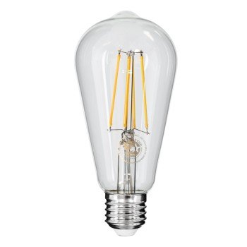 GLOBOSTAR® PEAR 99017 Λάμπα E27 ST64 LED 10W 1000lm 360° AC 220-240V IP20 Θερμό Λευκό 2700K Dimmable - Long Filament Chip - Διάφανο - Μ6.4 x Π6.4 x Υ14cm - 3 Χρόνια Εγγύηση