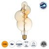 GLOBOSTAR® BUBBLES 99021 Λάμπα E27 BB100 LED 6W 420lm 360° AC 220-240V IP20 Ultra Θερμό Λευκό 2200K Dimmable - Soft S Spiral Filament Chip - Μελί - Μ10 x Π10 x Υ24cm - 3 Χρόνια Εγγύηση