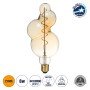 GLOBOSTAR® BUBBLES 99021 Λάμπα E27 BB100 LED 6W 420lm 360° AC 220-240V IP20 Ultra Θερμό Λευκό 2200K Dimmable - Soft S Spiral Filament Chip - Μελί - Μ10 x Π10 x Υ24cm - 3 Χρόνια Εγγύηση