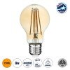 GLOBOSTAR® GLOBE 99037 Λάμπα E27 A60 LED 8W 720lm 360° AC 220-240V IP20 Ultra Θερμό Λευκό 2200K Dimmable - Long Filament Chip - Μελί - Μ6 x Π6 x Υ10.5cm - 3 Χρόνια Εγγύηση