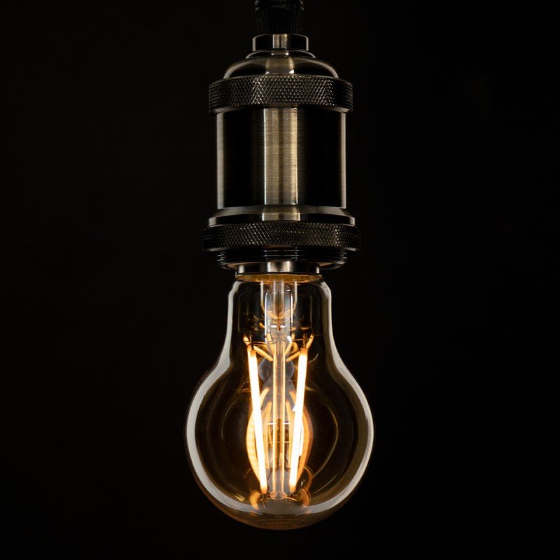 GLOBOSTAR® GLOBE 99037 Λάμπα E27 A60 LED 8W 720lm 360° AC 220-240V IP20 Ultra Θερμό Λευκό 2200K Dimmable - Long Filament Chip - Μελί - Μ6 x Π6 x Υ10.5cm - 3 Χρόνια Εγγύηση