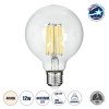 GLOBOSTAR® BUBBLE 99054 Λάμπα E27 G95 LED 12W 1320lm 360° AC 220-240V IP20 Φυσικό Λευκό 4000K Dimmable - Long Filament Chip - Διάφανο - Μ9.5 x Π9.5 x Υ13.5cm - 3 Χρόνια Εγγύηση