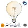 GLOBOSTAR® BUBBLE 99081 Λάμπα E27 G125 LED 4W 280lm 360° AC 220-240V IP20 Ultra Θερμό Λευκό 2200K Dimmable - Ultra Thin Soft T Spiral Filament Chip - Μελί - Μ12.5 x Π12.5 x Υ18cm - 3 Χρόνια Εγγύηση