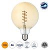 GLOBOSTAR® BUBBLE 99138 Λάμπα E27 G125 LED 4W 280lm 360° AC 220-240V IP20 Ultra Θερμό Λευκό 2200K Dimmable - Soft S Spiral Filament Chip - Μελί - Μ12.5 x Π12.5 x Υ18cm - 3 Χρόνια Εγγύηση