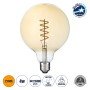GLOBOSTAR® BUBBLE 99138 Λάμπα E27 G125 LED 4W 280lm 360° AC 220-240V IP20 Ultra Θερμό Λευκό 2200K Dimmable - Soft S Spiral Filament Chip - Μελί - Μ12.5 x Π12.5 x Υ18cm - 3 Χρόνια Εγγύηση