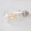 GLOBOSTAR® PEAR 99143 Λάμπα E27 ST64 LED 4W 300lm 360° AC 220-240V IP20 Θερμό Λευκό 2700K Dimmable - Soft S Spiral Filament Chip - Διάφανο - Μ6.4 x Π6.4 x Υ14cm - 3 Χρόνια Εγγύηση