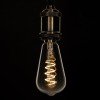 GLOBOSTAR® PEAR 99143 Λάμπα E27 ST64 LED 4W 300lm 360° AC 220-240V IP20 Θερμό Λευκό 2700K Dimmable - Soft S Spiral Filament Chip - Διάφανο - Μ6.4 x Π6.4 x Υ14cm - 3 Χρόνια Εγγύηση