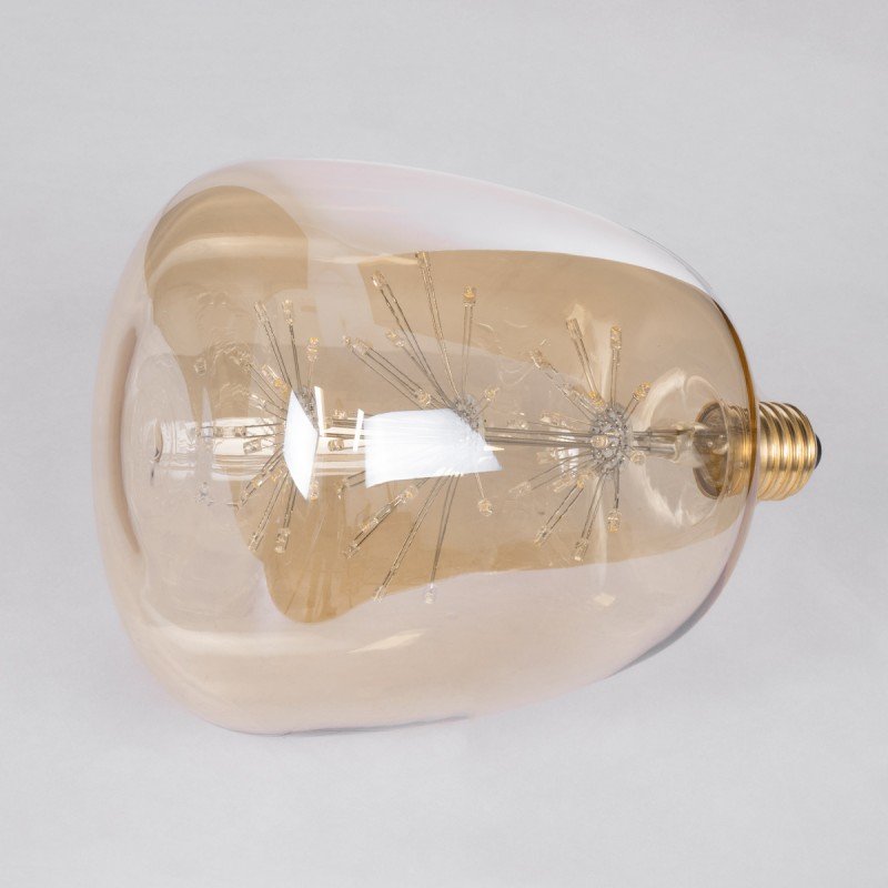 GLOBOSTAR® BARREL 99209 Λάμπα E27 G145 LED 1.6W 140lm 360° AC 220-240V IP20 Ultra Θερμό Λευκό 2200K - Diode HP Filament Chip - Μελί - Μ14.5 x Π14.5 x Υ19cm - 3 Χρόνια Εγγύηση