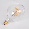GLOBOSTAR® BE HAPPY 99258 Λάμπα E27 G125 LED 4W 340lm 360° AC 220-240V IP20 Ultra Θερμό Λευκό 2200K Dimmable - Filament Chip - Διάφανο - Μ12.5 x Π12.5 x Υ18cm - 3 Χρόνια Εγγύηση