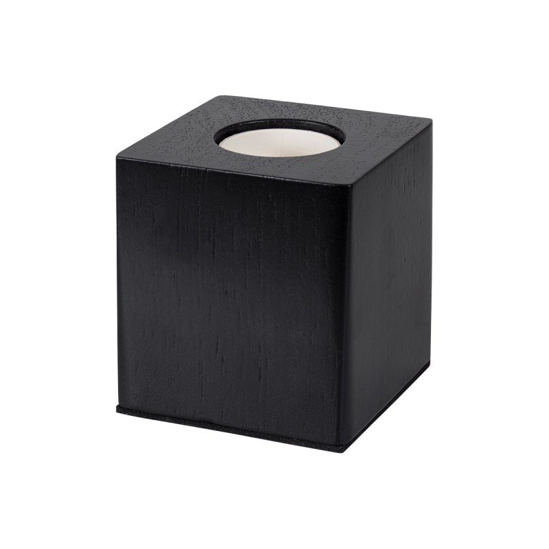GLOBOSTAR® WOODBOX 99407 Μοντέρνο Επιτραπέζιο Φωτιστικό Πορτατίφ με Ντουί 1 x E27 AC 220-240V IP20 - Μαύρο - Μ7.6 x Π7.6 x Υ8.2cm
