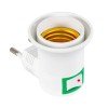 GLOBOSTAR® NIGHTLIGHT 78956 Φωτιστικό Νυκτός με Ντουί 1 x E27, Διακόπτη On/Off & Πρίζα Schuko AC 220-240V IP20 - Λευκό - Μ3.3 x Π6 x Υ5cm