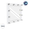 GloboStar® MAKEUP MIRROR-80x80-4 Μοντέρνος Καθρέπτης Μακιγιάζ με Πλαίσιο Φυσικού Ξύλου με Διακόπτη On/Off 12 x E27 AC220-240V - Μ80 x Π7 x Υ80cm - Λευκή Λάκα
