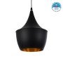 GLOBOSTAR® SHANGHAI 01025-A Μοντέρνο Κρεμαστό Φωτιστικό Οροφής με Ντουί 1 x E27 AC 220-240V IP20 - Μαύρο & Χρυσό - Μ24 x Π24 x Υ30cm