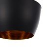 GLOBOSTAR® SHANGHAI 01025-A Μοντέρνο Κρεμαστό Φωτιστικό Οροφής με Ντουί 1 x E27 AC 220-240V IP20 - Μαύρο & Χρυσό - Μ24 x Π24 x Υ30cm