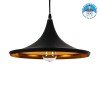 GLOBOSTAR® SHANGHAI 01025-B Μοντέρνο Κρεμαστό Φωτιστικό Οροφής με Ντουί 1 x E27 AC 220-240V IP20 - Μαύρο & Χρυσό - Μ37 x Π37 x Υ20cm