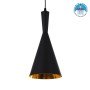 GLOBOSTAR® SHANGHAI 01025-C Μοντέρνο Κρεμαστό Φωτιστικό Οροφής με Ντουί 1 x E27 AC 220-240V IP20 - Μαύρο & Χρυσό - Μ19 x Π19 x Υ38cm