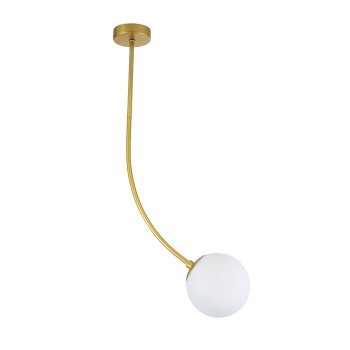 GLOBOSTAR® DRIZZLE 00921 Μοντέρνο Φωτιστικό Οροφής με Ντουί 1 x E27 AC 220-240V IP20 - Λευκό & Χρυσό - Μ15 x Π15 x Υ100cm