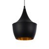 GLOBOSTAR® SHANGHAI 01025-A Μοντέρνο Κρεμαστό Φωτιστικό Οροφής με Ντουί 1 x E27 AC 220-240V IP20 - Μαύρο & Χρυσό - Μ24 x Π24 x Υ30cm