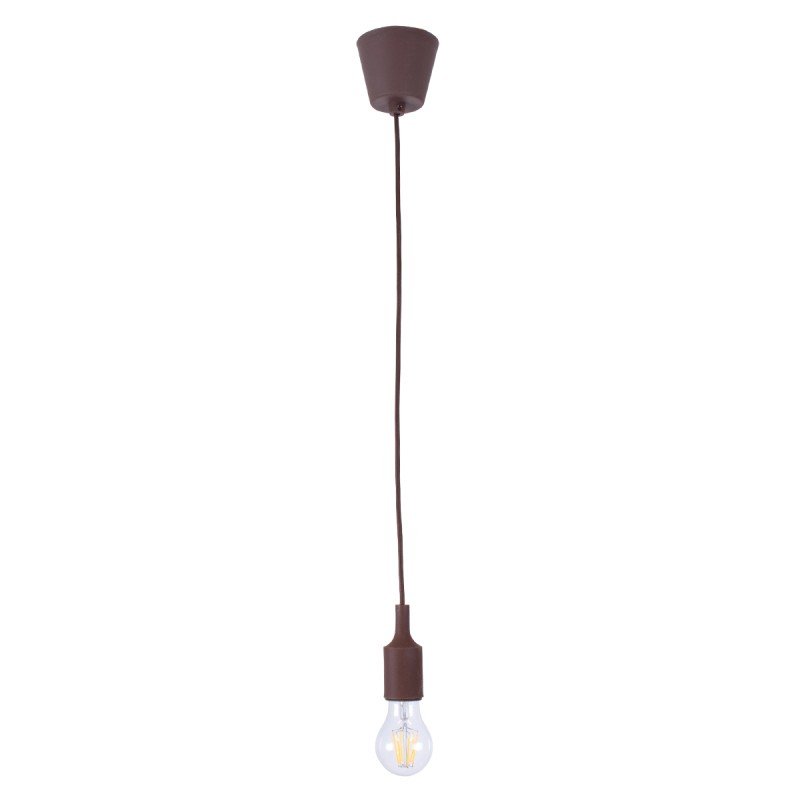 GLOBOSTAR® CABLITO 61561 Μοντέρνο Κρεμαστό Φωτιστικό Οροφής με Ντουί 1 x E27 AC 220-240V IP20 - Καφέ - Μ4 x Π4 x Υ110cm