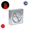 GloboStar® SENSATI 75652 Φωτιστικό Τοίχου Ένδειξης NO SMOKING LED 1W AC 220-240V IP20 - Σώμα Αλουμινίου - Μ11 x Π11 x Υ3cm - Κόκκινο