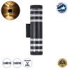 GLOBOSTAR® ORION 77883 Μοντέρνο Φωτιστικό Τοίχου - Απλίκα με Ντουί 2 x GU10 AC 220-240V Αδιάβροχο IP65 - Μαύρο Ματ - Μ9 x Π15 x Υ35.5cm