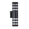 GLOBOSTAR® ORION 77883 Μοντέρνο Φωτιστικό Τοίχου - Απλίκα με Ντουί 2 x GU10 AC 220-240V Αδιάβροχο IP65 - Μαύρο Ματ - Μ9 x Π15 x Υ35.5cm