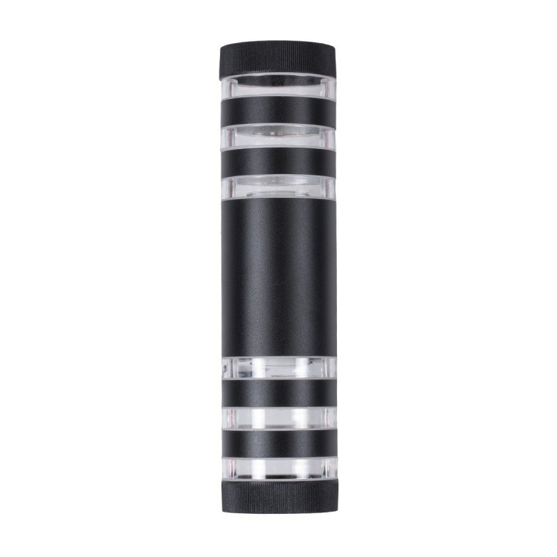 GLOBOSTAR® ORION 77883 Μοντέρνο Φωτιστικό Τοίχου - Απλίκα με Ντουί 2 x GU10 AC 220-240V Αδιάβροχο IP65 - Μαύρο Ματ - Μ9 x Π15 x Υ35.5cm