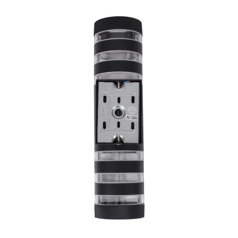 GLOBOSTAR® ORION 77883 Μοντέρνο Φωτιστικό Τοίχου - Απλίκα με Ντουί 2 x GU10 AC 220-240V Αδιάβροχο IP65 - Μαύρο Ματ - Μ9 x Π15 x Υ35.5cm
