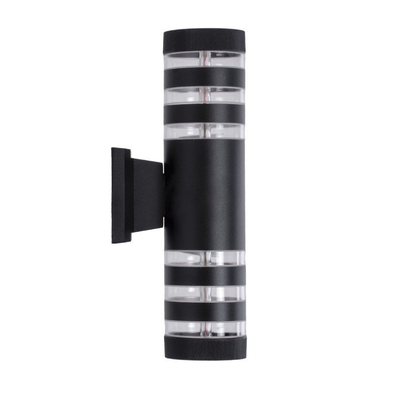 GLOBOSTAR® ORION 77883 Μοντέρνο Φωτιστικό Τοίχου - Απλίκα με Ντουί 2 x GU10 AC 220-240V Αδιάβροχο IP65 - Μαύρο Ματ - Μ9 x Π15 x Υ35.5cm
