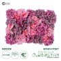 GloboStar® Artificial Garden ROSES STORY PURPLE 78336 Τεχνητό Διακοσμητικό Πάνελ Λουλουδιών - Κάθετος Κήπος σύνθεση Αμβροσία Μ60 x Π40 x Υ6cm