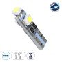 GloboStar® T5 81029 Λάμπα Αυτοκινήτου LED 3xSMD1210 0.48W 18lm 360° DC 12V IP20 Φ0.6 x Υ2cm Ψυχρό Λευκό 6000K