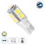 GloboStar® T10 W5W 81056 Λάμπα Αυτοκινήτου LED 9xSMD5050 2.1W 198lm 360° DC 12-16V IP20 Φ1.2 x Υ3.1cm Ψυχρό Λευκό 6000K
