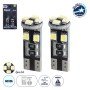GLOBOSTAR® W5W-T10 81119-B Λάμπα W5W T10 CANbus LED 2W/4W 72lm/144lm 360° DC 12V IP20 Ψυχρό Λευκό 6000K - 8 x Epistar SMD1210 Chip - Μ1 x Π1 x Υ2.5cm - Πακέτο Blister 2 Τεμαχίων - 1 Χρόνο Εγγύηση