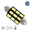 GloboStar® C5W 81307 Λάμπα Αυτοκινήτου LED 39mm FESTOON - 9xSMD5630 4.5W 675lm 120° DC 12V IP20 Μ3.9 x Π1.2 x Υ1.2cm Ψυχρό Λευκό 6000K