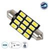 GloboStar® C5W 81308 Λάμπα Αυτοκινήτου LED 42mm FESTOON - 12xSMD5630 6W 900lm 120° DC 12V IP20 Μ4.2 x Π1.2 x Υ1.2cm Ψυχρό Λευκό 6000K