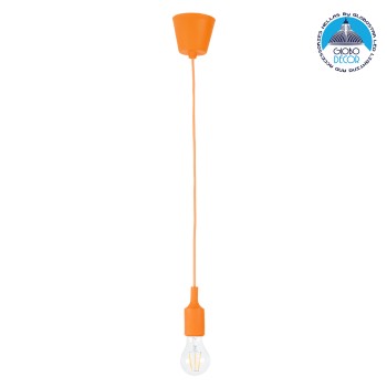 GLOBOSTAR® CABLITO 61554 Μοντέρνο Κρεμαστό Φωτιστικό Οροφής με Ντουί 1 x E27 AC 220-240V IP20 - Πορτοκαλί - Μ4 x Π4 x Υ110cm