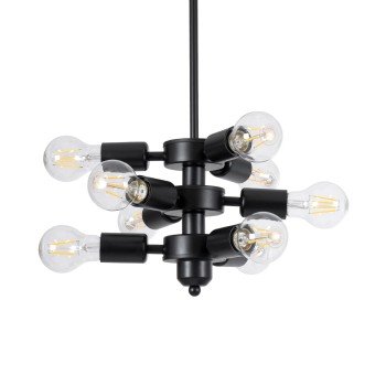 GLOBOSTAR® DELIR 01035 Μοντέρνο Φωτιστικό Οροφής με Ντουί 9 x E27 AC 220-240V IP20 - Μαύρο - Μ24 x Π24 x Υ23cm GLOBOSTAR® DELIR 01035 Μοντέρνο Φωτιστικό Οροφής με Ντουί 9 x E27 AC 220-240V IP20 - Μαύρο - Μ24 x Π24 x Υ23cm