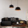 GLOBOSTAR® HEXAGON 01195 Μοντέρνο Κρεμαστό Φωτιστικό Οροφής με Ντουί 1 x E27 AC 220-240V IP20 - Μαύρο & Χρυσό - Μ45 x Π45 x Υ28cm
