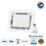 GLOBOSTAR® ATLAS 61407 Προβολέας LED 20W 2500lm 120° AC 220-240V Αδιάβροχο IP67 Ψυχρό Λευκό 6000K - Lumileds SMD Chip - TÜV Rheinland Certified - Λευκό Ματ - Μ12 x Π2.5 x Υ9.5cm - 5 Χρόνια Εγγύηση