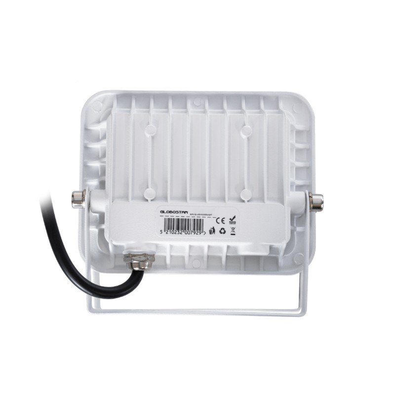 GLOBOSTAR® ATLAS 61407 Προβολέας LED 20W 2500lm 120° AC 220-240V Αδιάβροχο IP67 Ψυχρό Λευκό 6000K - Lumileds SMD Chip - TÜV Rheinland Certified - Λευκό Ματ - Μ12 x Π2.5 x Υ9.5cm - 5 Χρόνια Εγγύηση