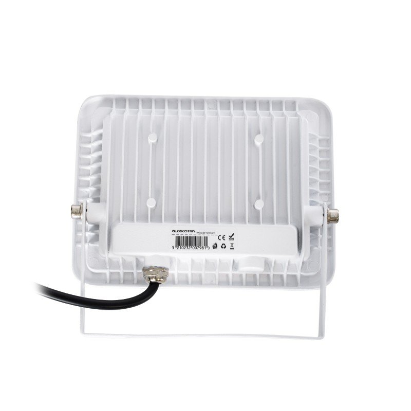 GLOBOSTAR® ATLAS 61413 Προβολέας LED 30W 3750lm 120° AC 220-240V Αδιάβροχο IP67 Ψυχρό Λευκό 6000K - Lumileds SMD Chip - TÜV Rheinland Certified - Λευκό Ματ - Μ16 x Π2.5 x Υ12.5cm - 5 Χρόνια Εγγύηση